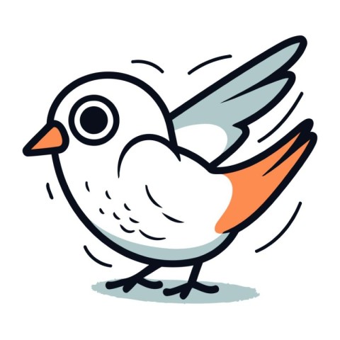 Cartoon illustration of a cute little bird. Vector clip art.