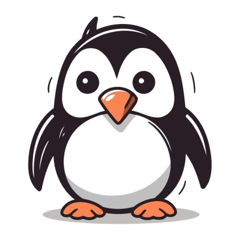 Penguin cartoon character vector illustration. Cute cartoon peng