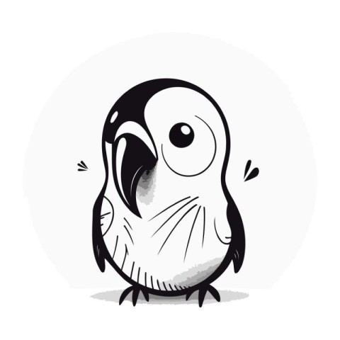 Cute cartoon parrot. Vector illustration on a white background.