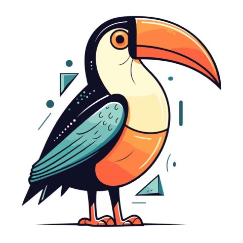 Toucan bird. Vector illustration in cartoon style on white backg