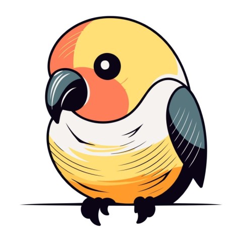 cute parrot on a white background. vector illustration. eps