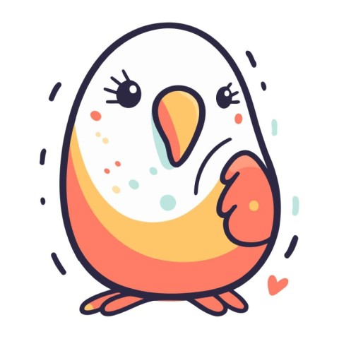 Cute cartoon parrot. Vector illustration. Cute bird.