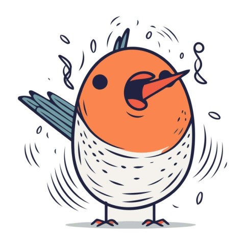 Funny cartoon bird. Vector illustration. Cute cartoon character.