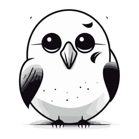 Cute cartoon penguin. Vector illustration on a white background.