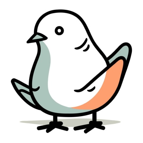 Pigeon isolated on white background. Vector illustration in cart