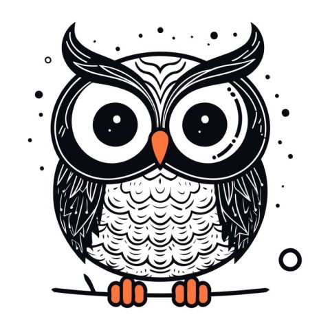 Owl. Vector illustration. Isolated on a white background.