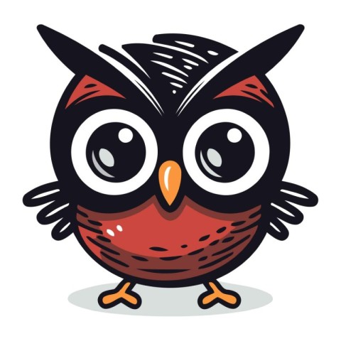 Owl cartoon character. Vector illustration isolated on a white b