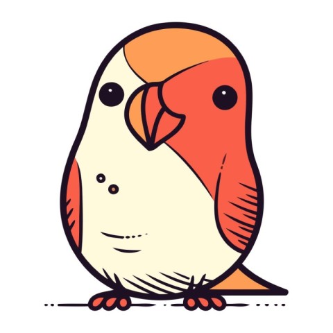 Cute parrot. Vector illustration in cartoon style. Isolated on w