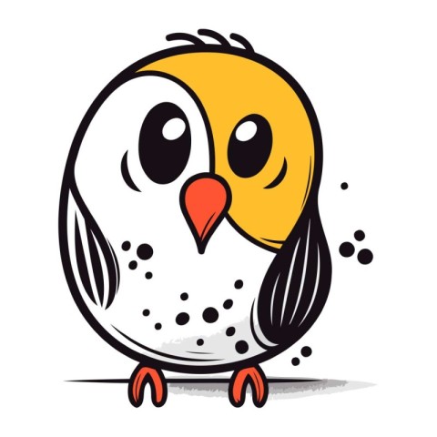 Cute cartoon owl. Vector illustration isolated on a white backgr