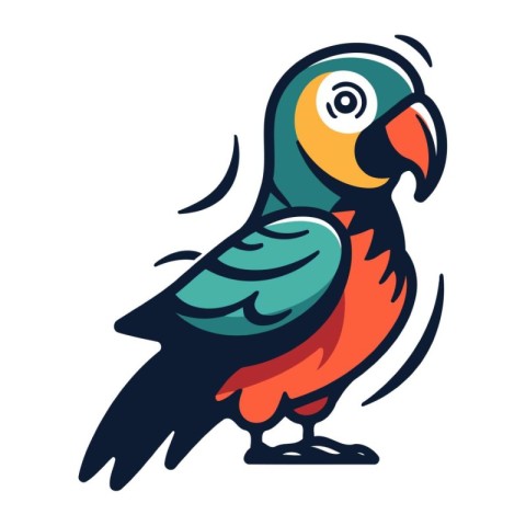 Parrot icon isolated on white background. Vector parrot illustra