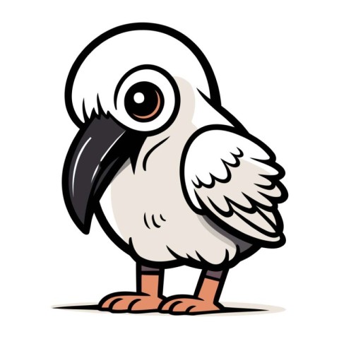 Cute parrot isolated on a white background. Vector illustration.