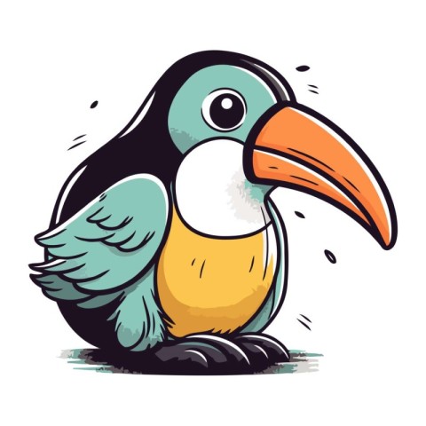 Toucan. Vector illustration of a cute cartoon toucan.