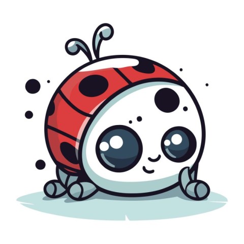 Cute ladybug cartoon vector illustration. Cute cartoon ladybug.