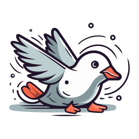 Pigeon vector illustration. Cute doodle style.