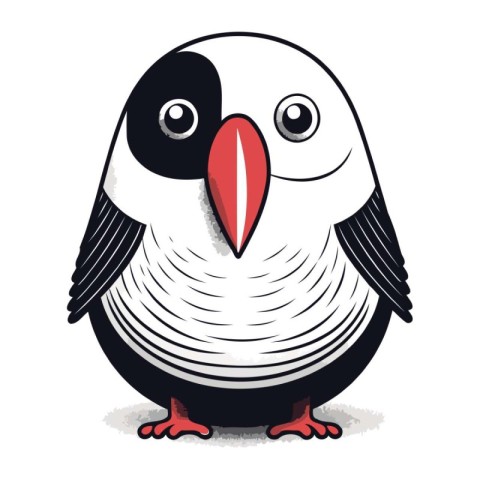 cute cartoon penguin isolated on a white background. vector illu