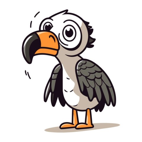 Griffon Vulture Bird Cartoon Character Vector Illustration EPS10