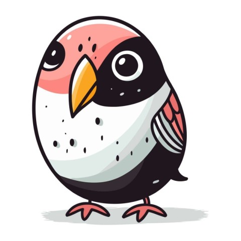 cute cartoon bird isolated on a white background. Vector illustr