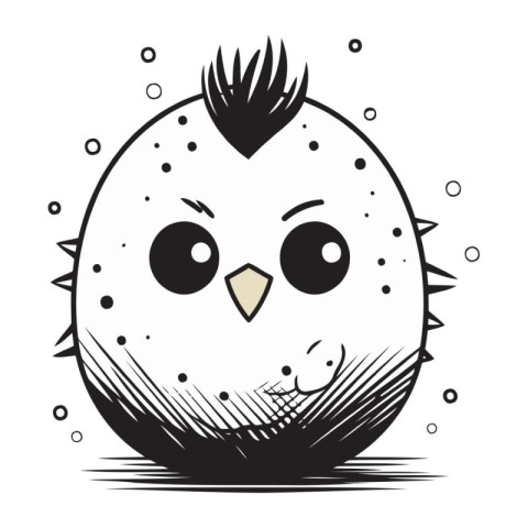 Cute cartoon bird isolated on a white background. Vector illustr