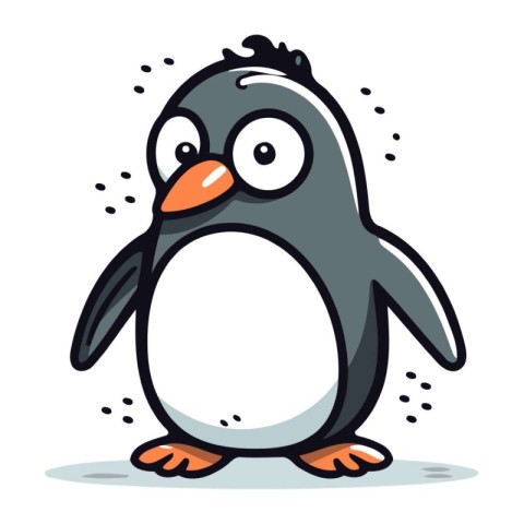 Cute penguin. Vector illustration isolated on a white background