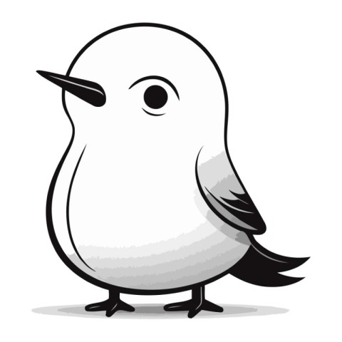 Cute cartoon bird isolated on a white background. Vector illustr