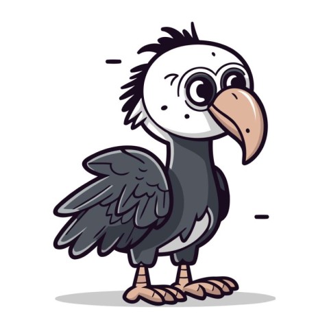 Griffon Vulture Cartoon Mascot Character Vector Illustration