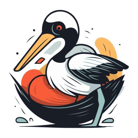 Pelican vector illustration. Isolated pelican on white backgroun