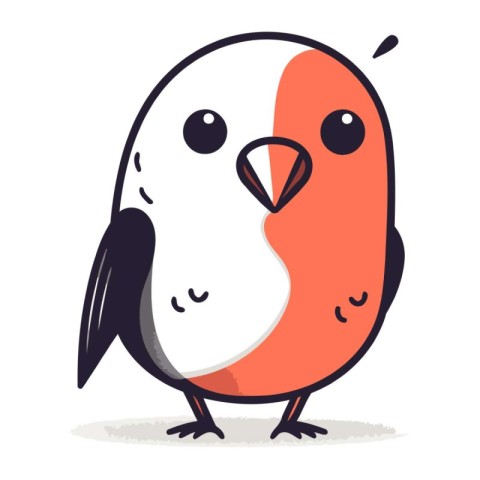 Cute bullfinch on a white background. Vector illustration.