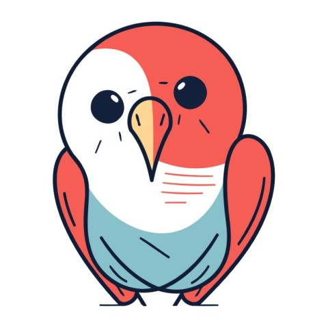 Cute cartoon parrot. Vector illustration in doodle style.