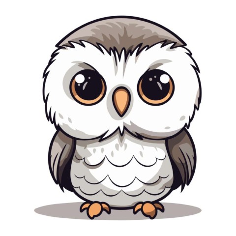 Cute owl isolated on white background. Vector illustration for y