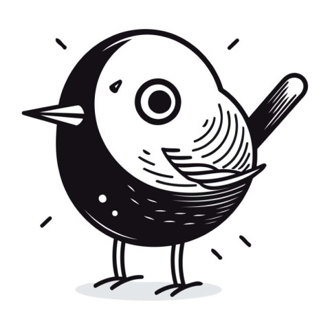 cute little bird cartoon vector illustration graphic design in b