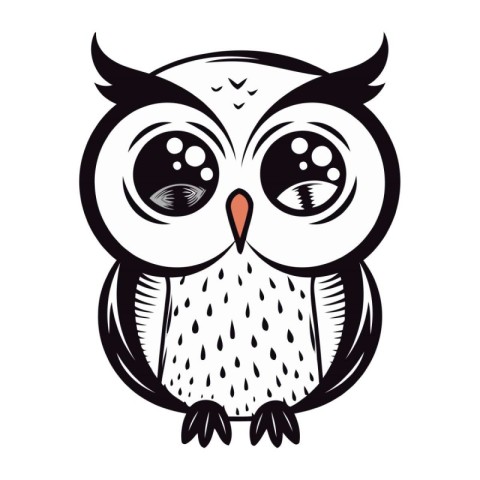 Owl. Vector illustration isolated on white background. Design el