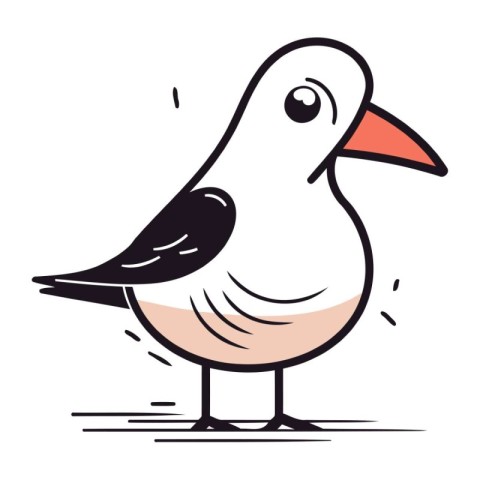 Cartoon seagull. Vector illustration of a seagull.