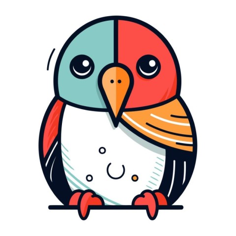 Cute cartoon penguin. Vector illustration of a funny animal.