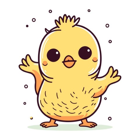 Cute cartoon chicken. Vector illustration isolated on a white ba