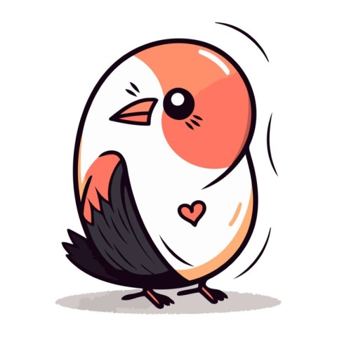 Cute cartoon bullfinch. Vector illustration on white background.