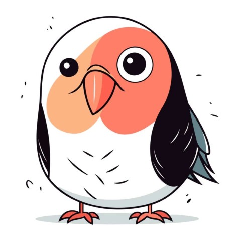 Cute cartoon parrot. Vector illustration isolated on white backg