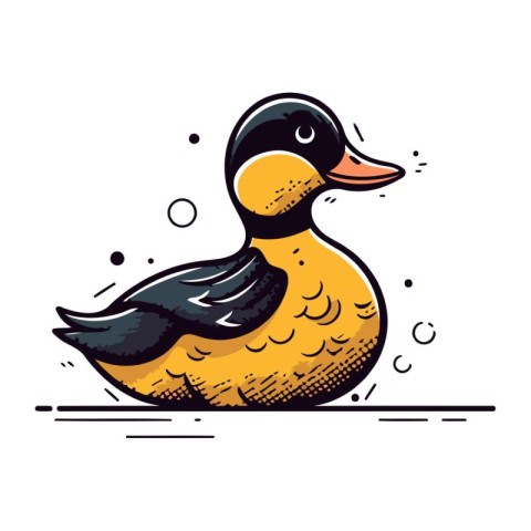 Duck. Vector illustration. Isolated on a white background.