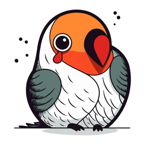 Cartoon parrot isolated on a white background. Vector illustrati