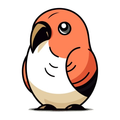 Vector illustration of a cute cartoon parrot on a white backgrou