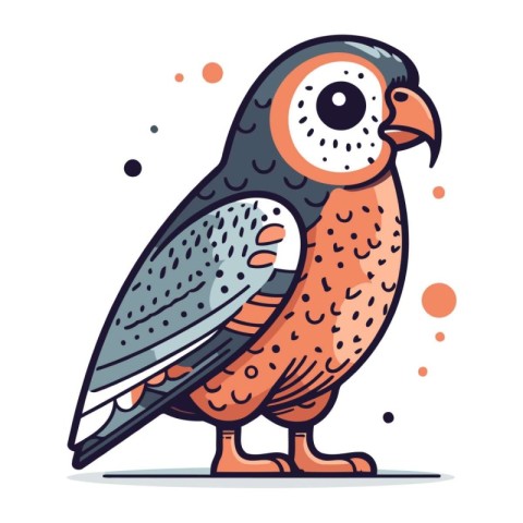 Tawny owl. Vector illustration in doodle style.