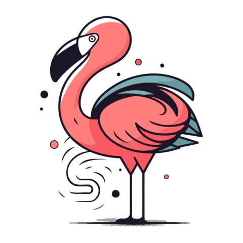 Flamingo vector illustration. Isolated flamingo icon on white ba