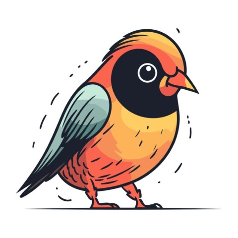 Bullfinch bird. Vector illustration of a cartoon bullfinch.