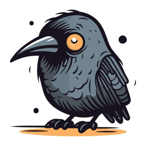 Vector illustration of a crow. Isolated on a white background.