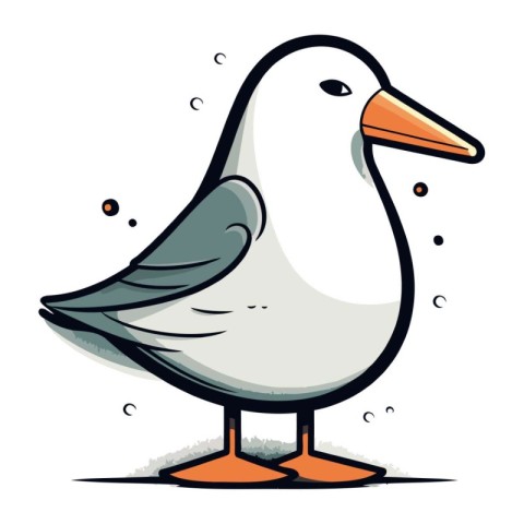 Cartoon seagull. Vector illustration of a seagull.