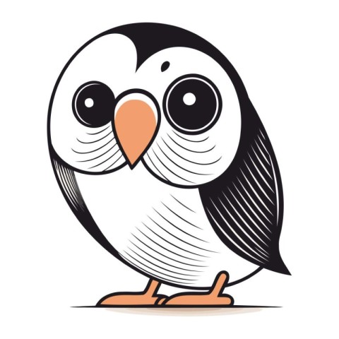 Cute cartoon penguin. vector illustration on a white background.