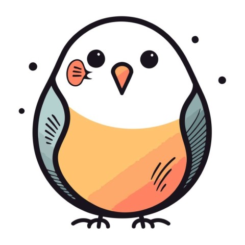 Cute cartoon bird isolated on a white background. Vector illustr