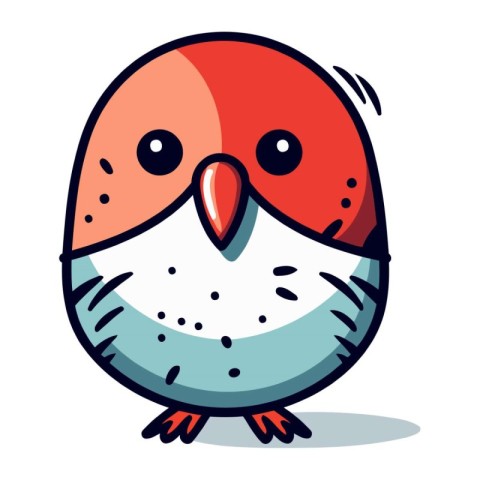 Cute cartoon bird. Vector illustration isolated on a white backg