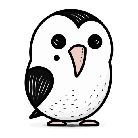 Cute penguin isolated on a white background. Vector illustration