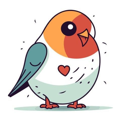 Cute little bird. Vector illustration in doodle style.