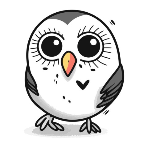 Cute cartoon owl. Vector illustration isolated on a white backgr